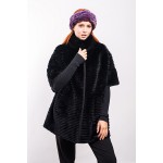 Cappotto di rex, colore black, lavorazione l'oro piano.